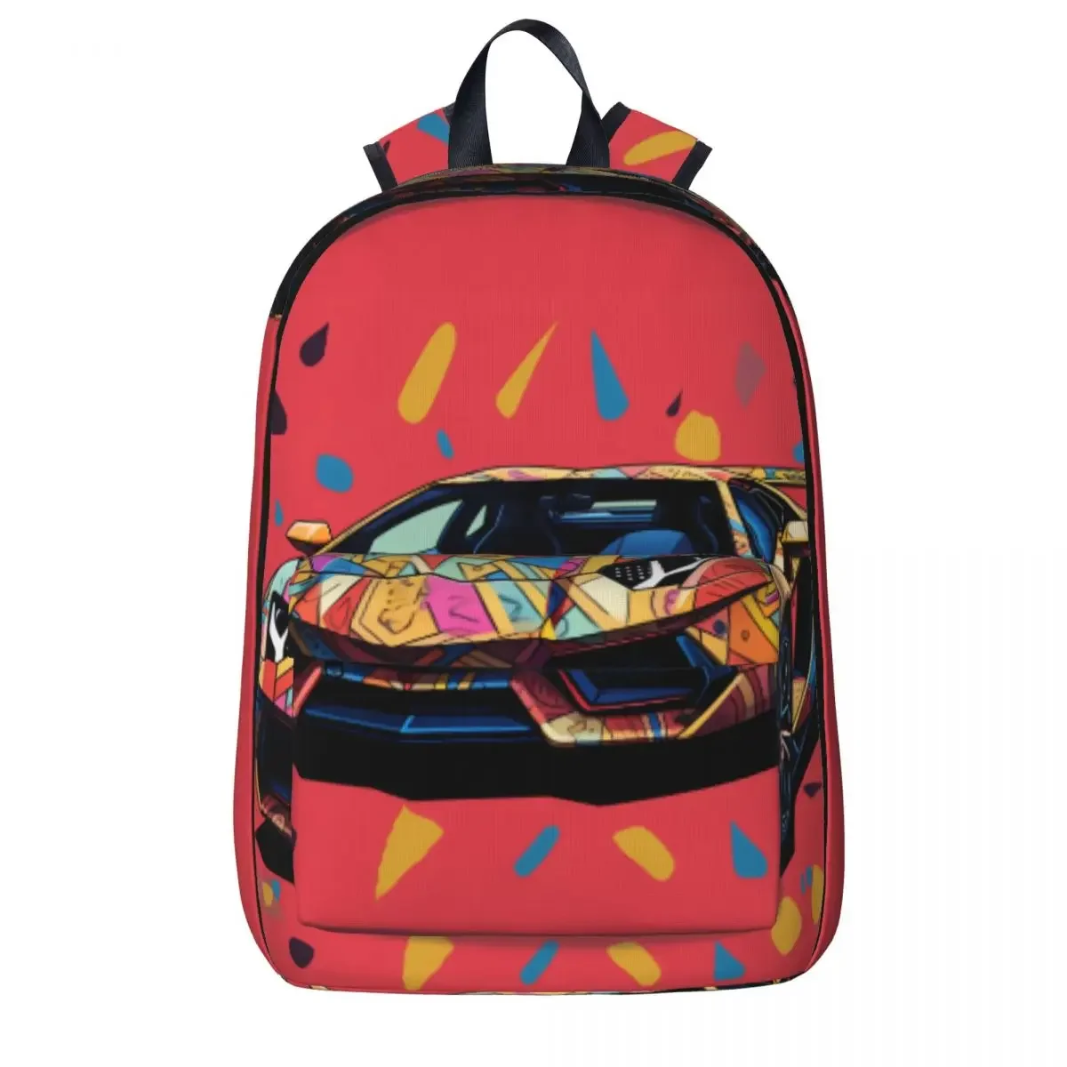

Luxury Sports Car Backpack Simplified Form Graffiti Men Polyester College Backpacks Print Kawaii School Bags Rucksack