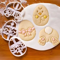 cartoon easter egg cookie embosser mold cute bunny chick shaped fondant icing biscuit cutting die set cake baking decoating tool