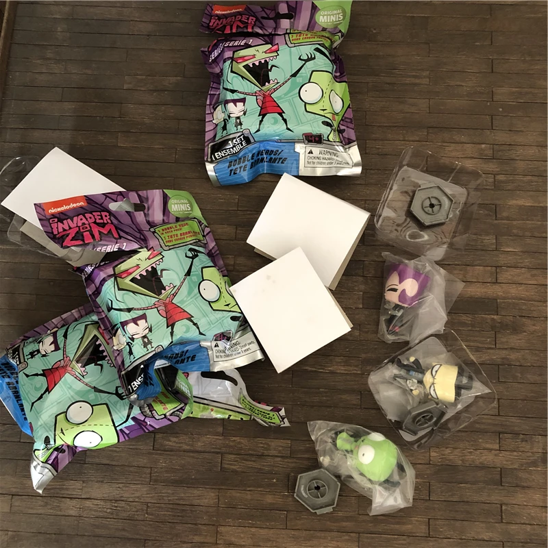 Аутентичная фигурка миниатюры серии 1 Invader Zim Dib GAZ Gir Blind Bag - редкая фигурка модели автомобиля для украшения детали интерьера, игрушка в подарок на день рождения для детей и взрослых.