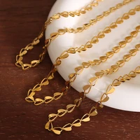 carlidana 2pcsset fashion stainless steel heart chain choker necklacebracelet gold color waterproof jewelry for women summer