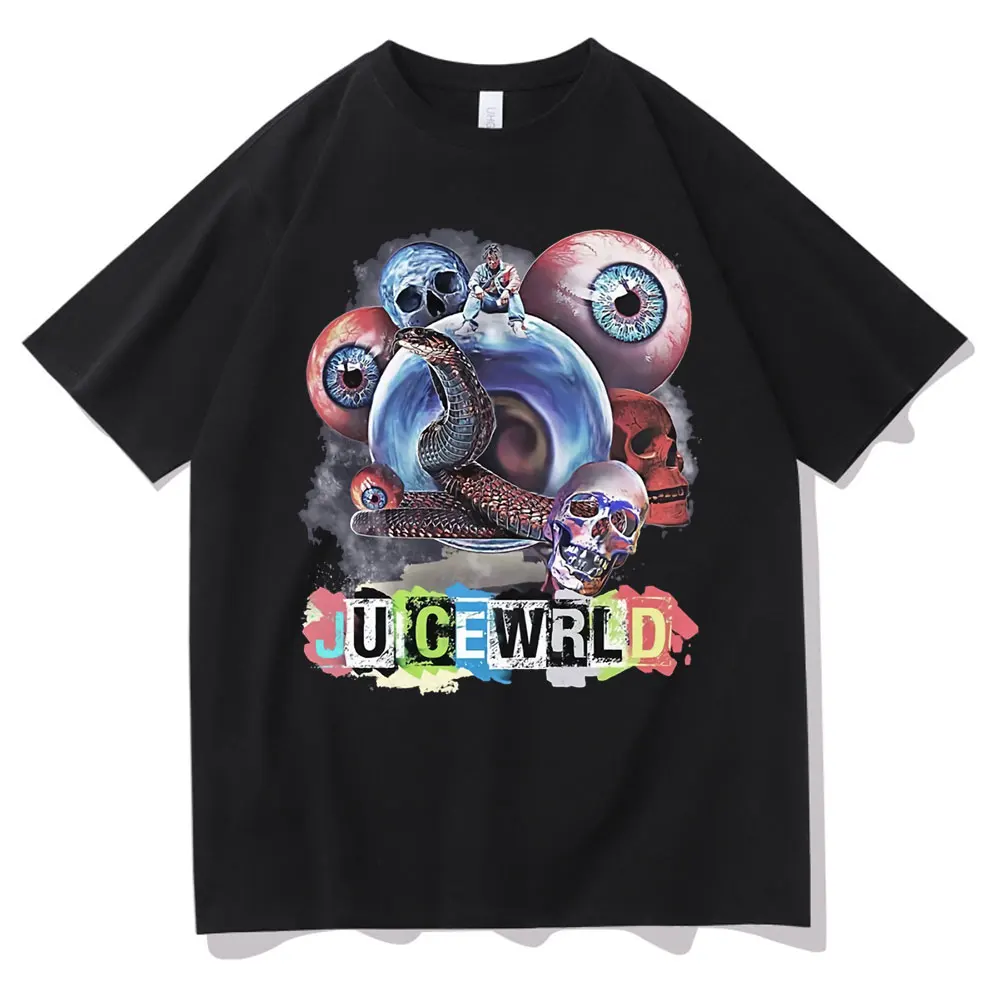 

Juice Weld 999 Hip Hop Tshirt Skeleton Snake Eyes Graphic Print T-shirts Men Women Oversized Streetwear Men's Vintage Tee Shirt