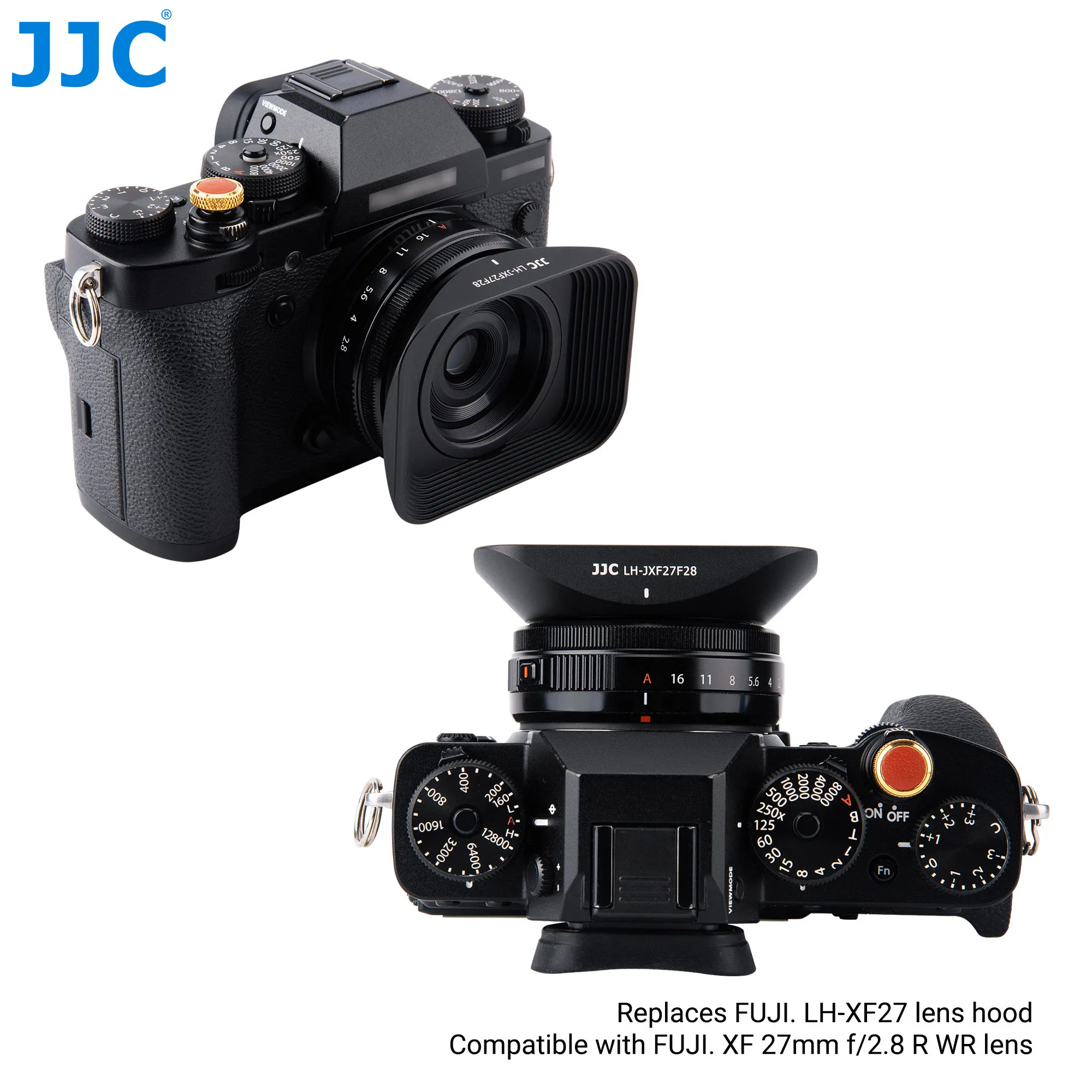 Металлическая бленда JJC квадратная совместимая с Fujifilm XF 27 мм f/2 8 R WR для XT3 XT2 XT1 XT30