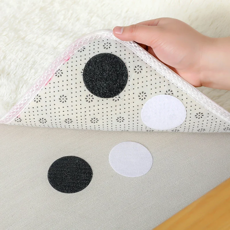 

1/5/10PC Double-sided Fixed Magic Sticky Round Self Adhesive Hook Loop Pads Non-slip Holder for Sofa Bed Sheet Carpet Tablecloth