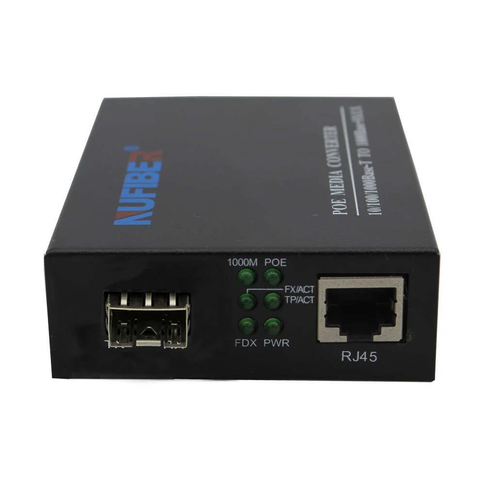 Фото Медиа-конвертер 1.25G SFP UTP с поддержкой POE, 25 Вт, 48 В, для оптоволоконного оборудования видеонаблюдения, конвертер RJ45 в оптоволокно. №3