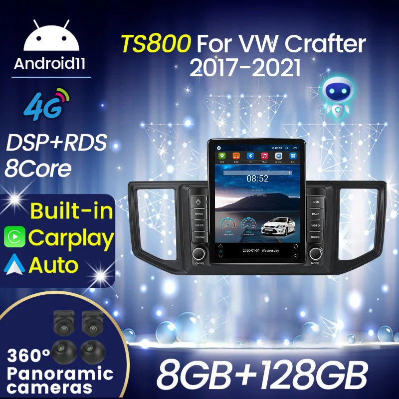 Tesla Style 8-ядерный автомобильный Android Авто Carplay 2Din мультимедийный навигатор плеер