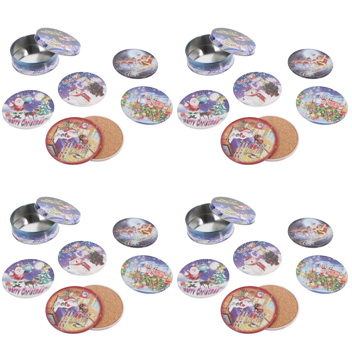 

24 рождественские жестяные подставки термостойкие Подставки Коврик для чашки Рождественский подарок