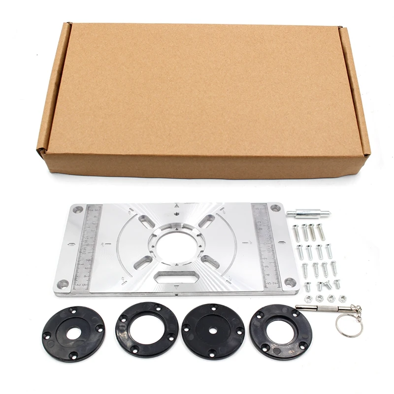 

Router Table Insert Plate Aluminum Alloy Trimming Machine with Clear Scale Engraving Flip Board ​for Woodworking