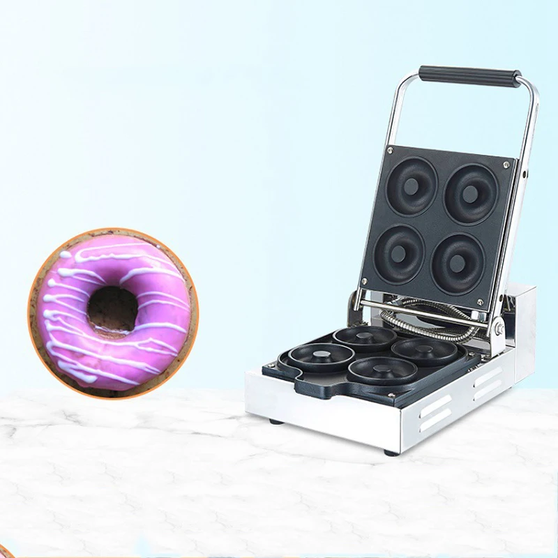 

Donut Machine Commercial Electric Oven Stainless Steel Body Durable Baking Maker Uniform Heating Non-Stick Pan Coating