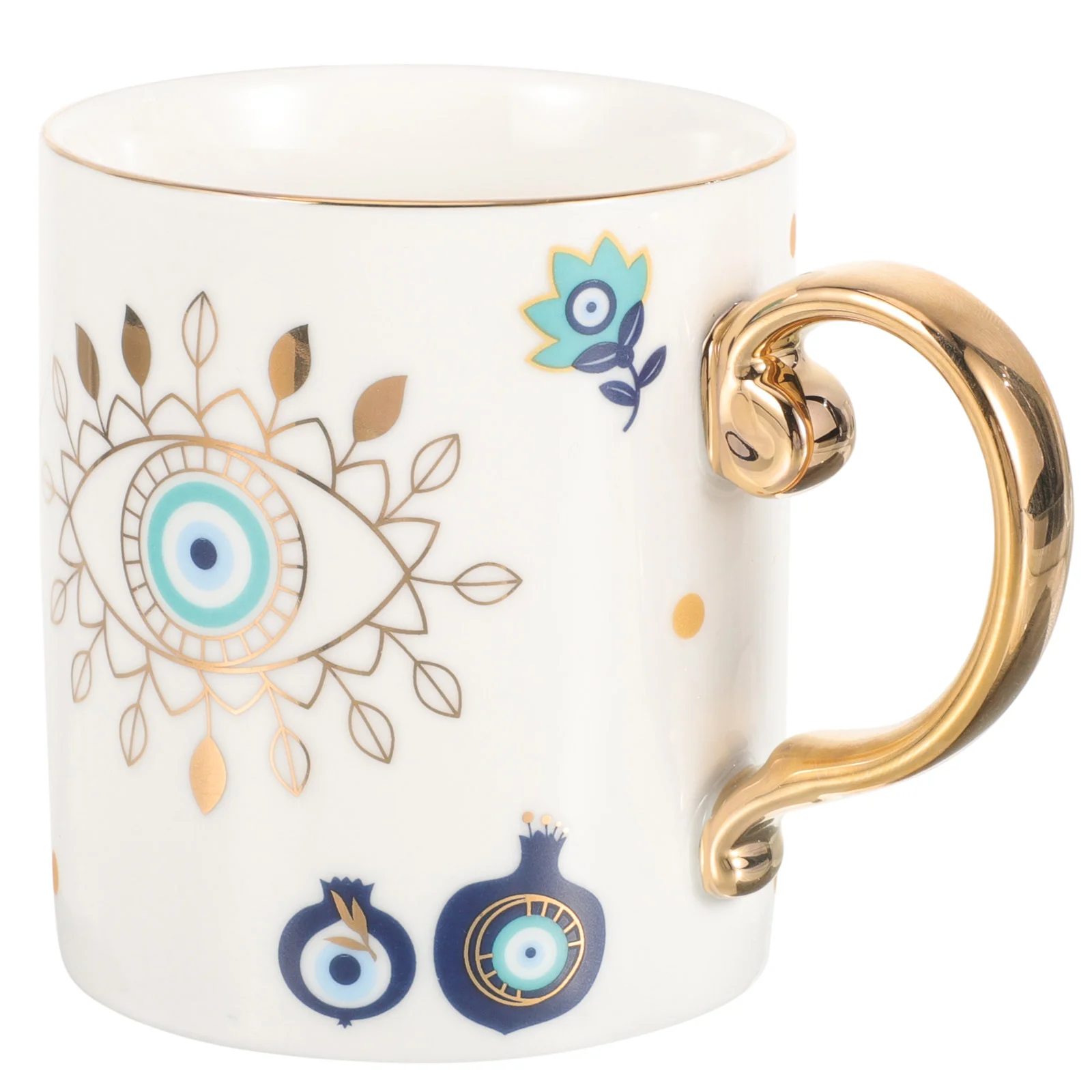 

Чашки для эспрессо, керамическая кофейная кружка, изысканная Женская Роскошная Ретро чашка для капучино с водными глазами, изящная офисная чашка