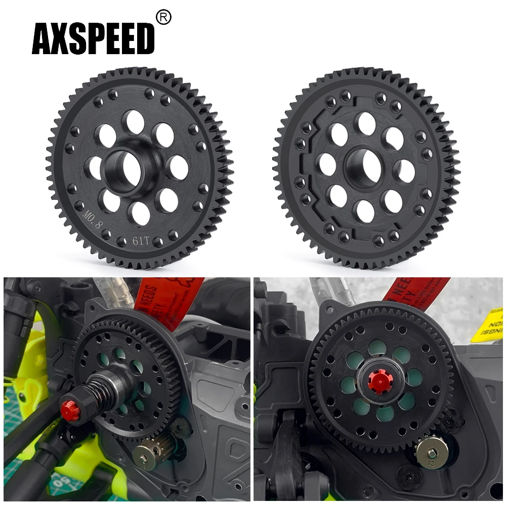 AXSPEED M0.8 61T 32P металлическая прямая основная Шестерня для 1/10 горгон 4X2 MEGA 550 матовая