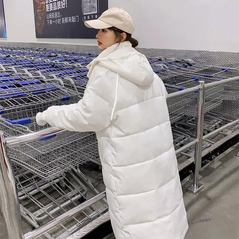 Parkas Women Hooded Cotton Padded Thicken Ladies Casual Winter Jackets Long Sleeve Pockets Casual Outwear for Female