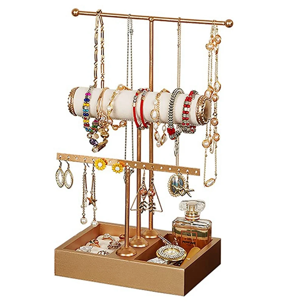 

Jewelry Organizer Stand 3 Tier Hanging Jewelry Organizer for Earring Necklace Bracelet Holder Jewelry Perfume Organizer