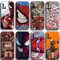 marvels spider man phone cases for samsung s20 s21 fe plus ultra back cover carcasa smartphone tpu soft shockproof funda