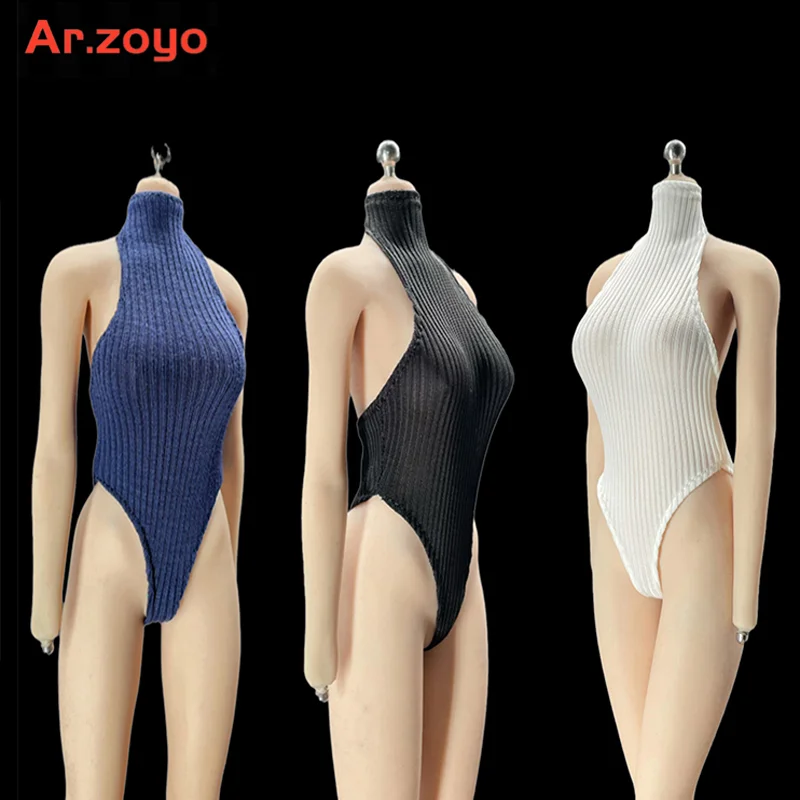 

CJG-041 1/6 Female Soldier Undyed Stretch Backless Bodysuit Swimsuit Clothing Accessories Fit 12”TBL PH JIAOU Action Figure