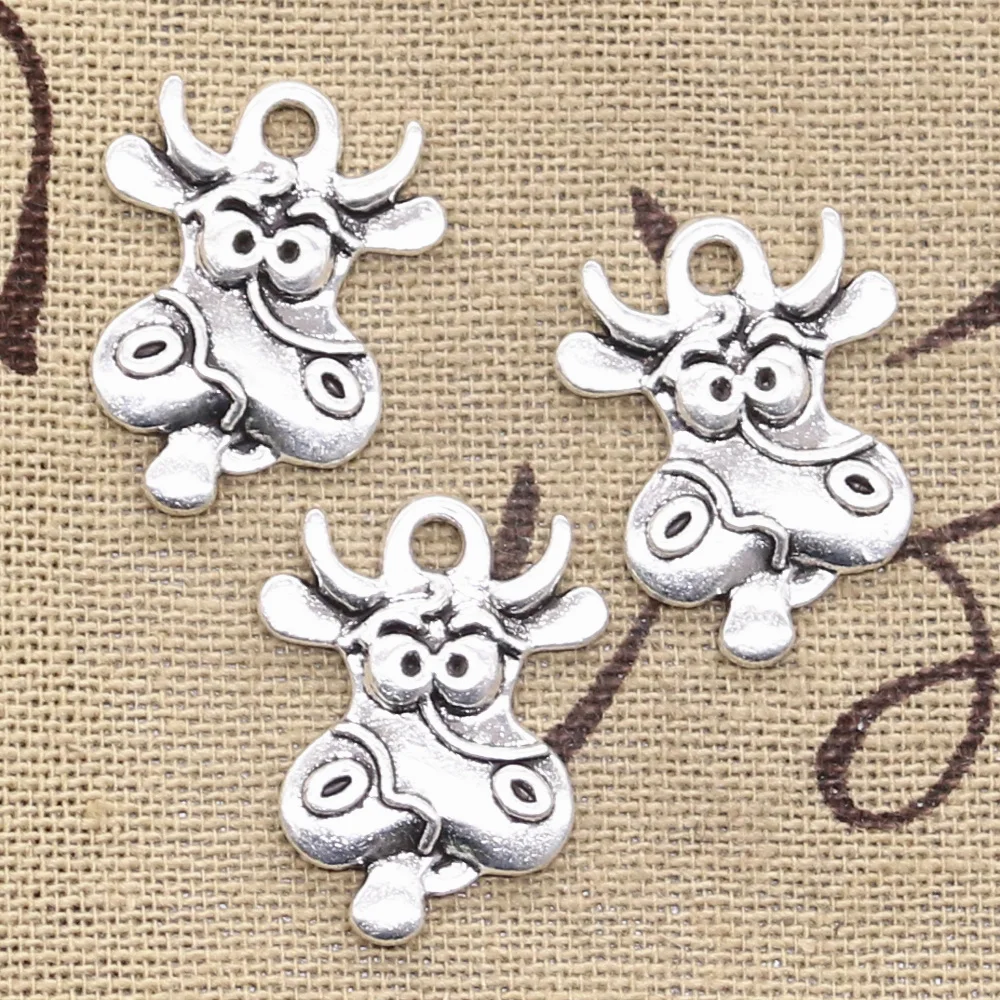 

8pcs Charms Milk Cow 23x17mm Antique Silver Color Pendants Making DIY Handmade Tibetan Finding Jewelry