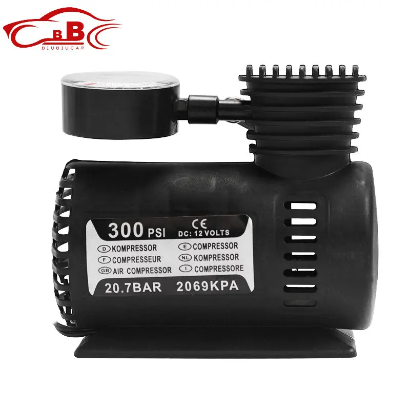 

300 PSI Inflatable Pump DC 12V Auto Car Portable Mini Air Compressor Electric Tire Inflator Pump w/Gauge