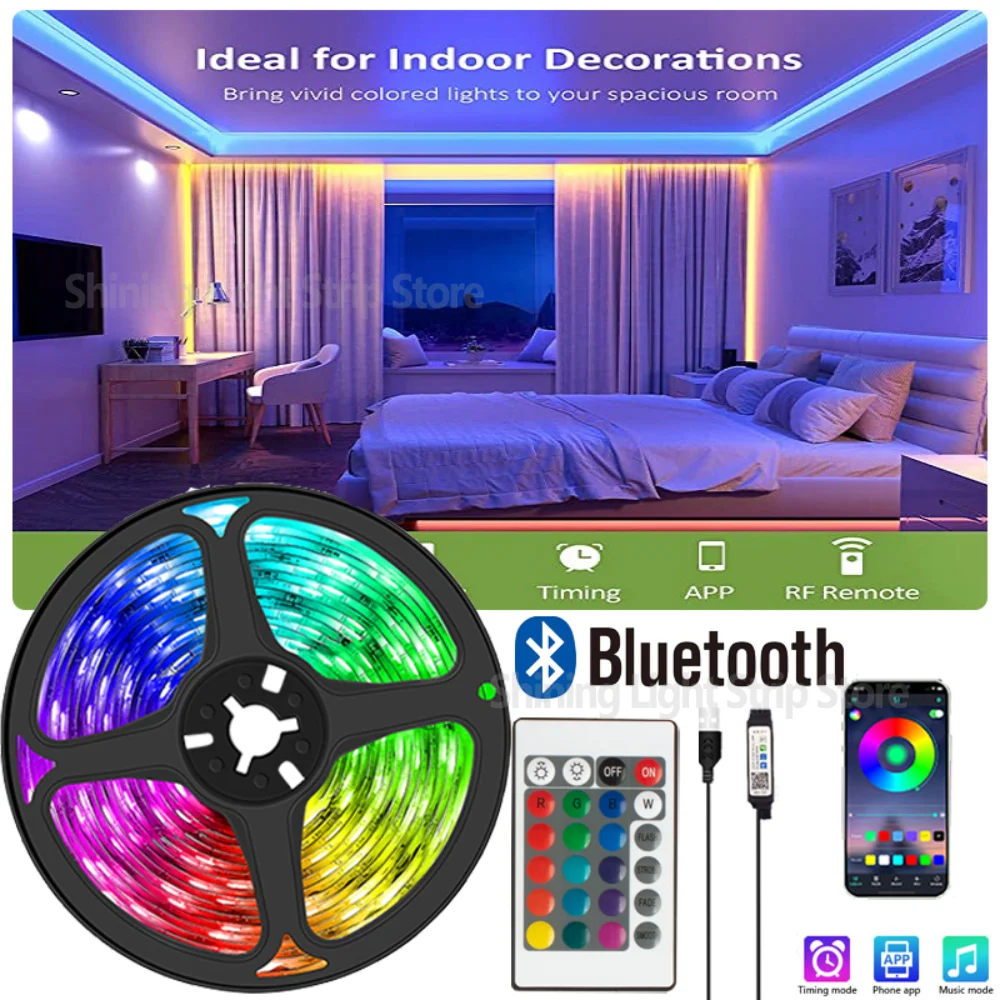 

SMD5050 дневные полоски, Bluetooth, управление телефоном, 5 в постоянного тока, неоновое ледяное освещение, музыкальная синхронизация, лампа для спа...