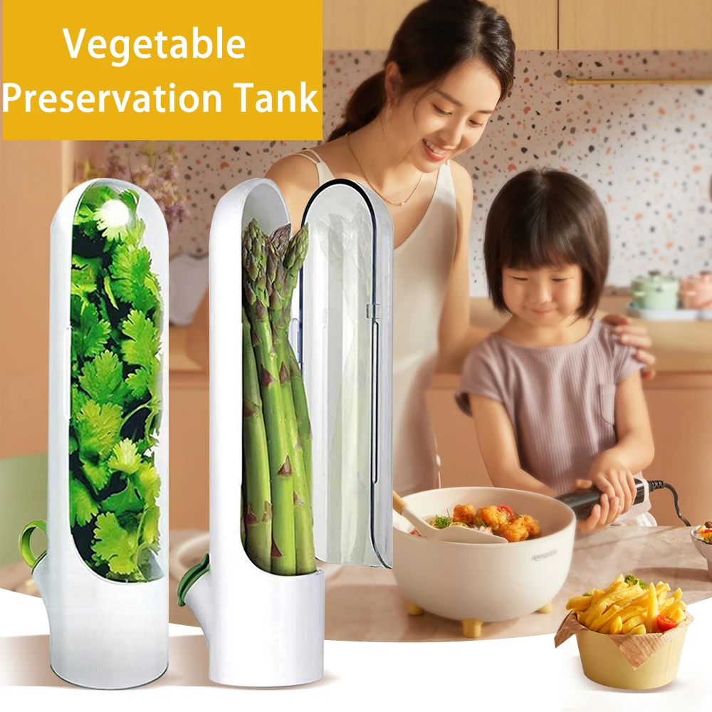 

Multifunction Vanilla Preservation Box Basil Mint Asparagus Parsley Storage Container Dustproof Box Vegetable Preservation Tank