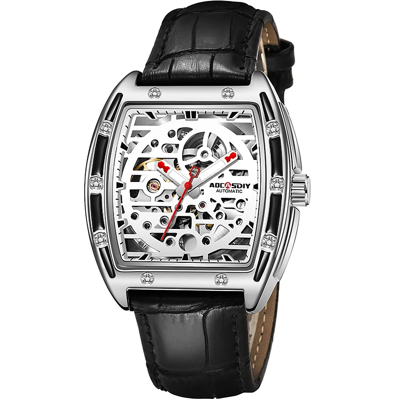

Casual Mechanical Luxury Men's Watch Business Watch Rectangular Dial Waterproof Luminous Personality Fashion Retro Watches