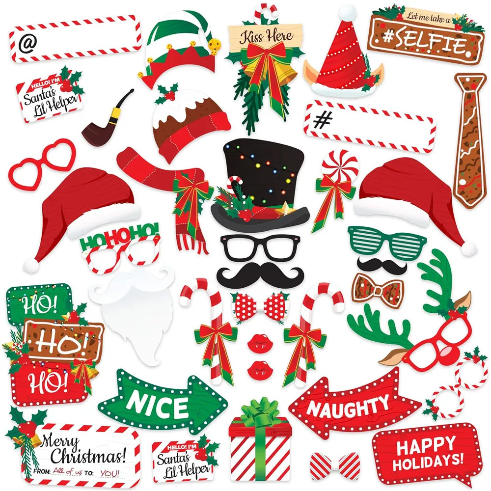 

Рождественский набор реквизита для фотобудки 38 шт