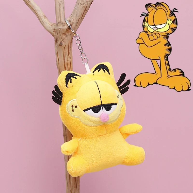 Garfield Cute Plush Doll Backpack Pendant Kawaii Cartoon Animal Soft Stuffed Toy Keychain Kid Schoolbag Decoration Children Gift