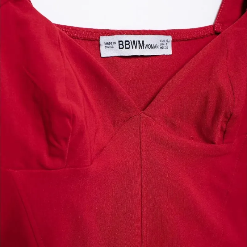 TRAF шифоновый женский топ с открытой спиной и пышными рукавами женская рубашка