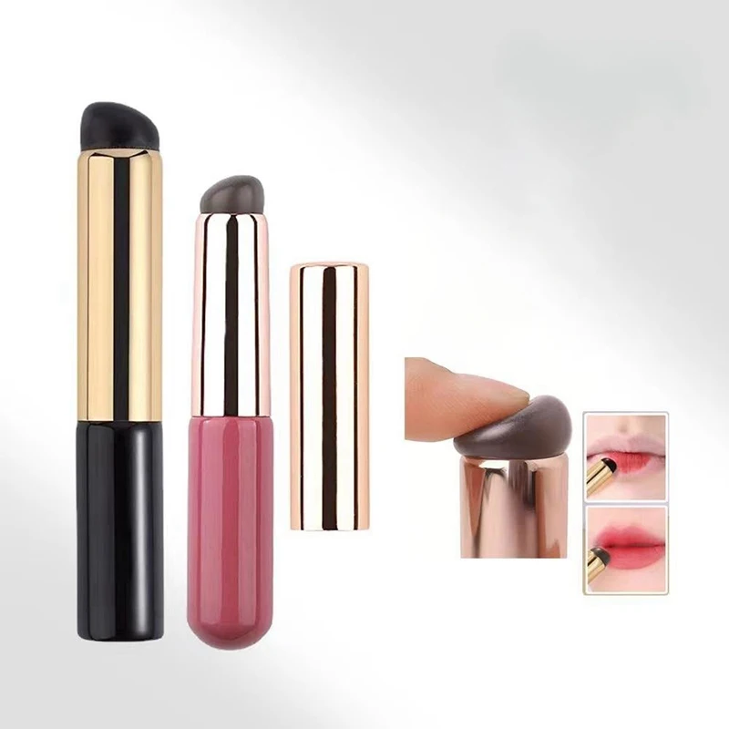 

Upgrade with Cover Silicone Angled Concealer Brush Like Fingertips Q Soft New Portable Round Head Lip Brush Lipstick Makeup Tool