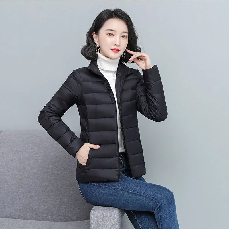 2023 New Women Slim-Fitthickened Inner Padded Jacket Short East Light Down Warm Coat Simple Good-Looking Explosive