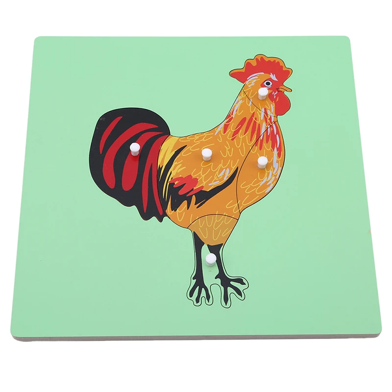 

High Quality Educational Wooden Panels Toys Animal Puzzle Bird Fish Turtle Sensorial Board Early Montessori Materials Kids Toys