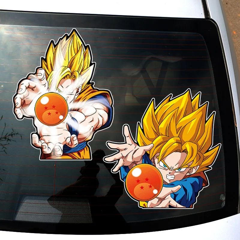 

1pcs Cartoon Anime Car Sticker Dragon Ball Body Waterproof Peeper Goku Super Saiyan Decorative Sticker Anti-Scratch Blocking