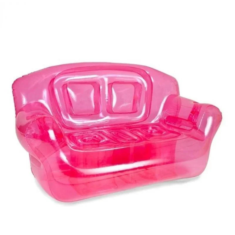 Прозрачный двухместный стул розовый надувной диван угловое кресло воздушное