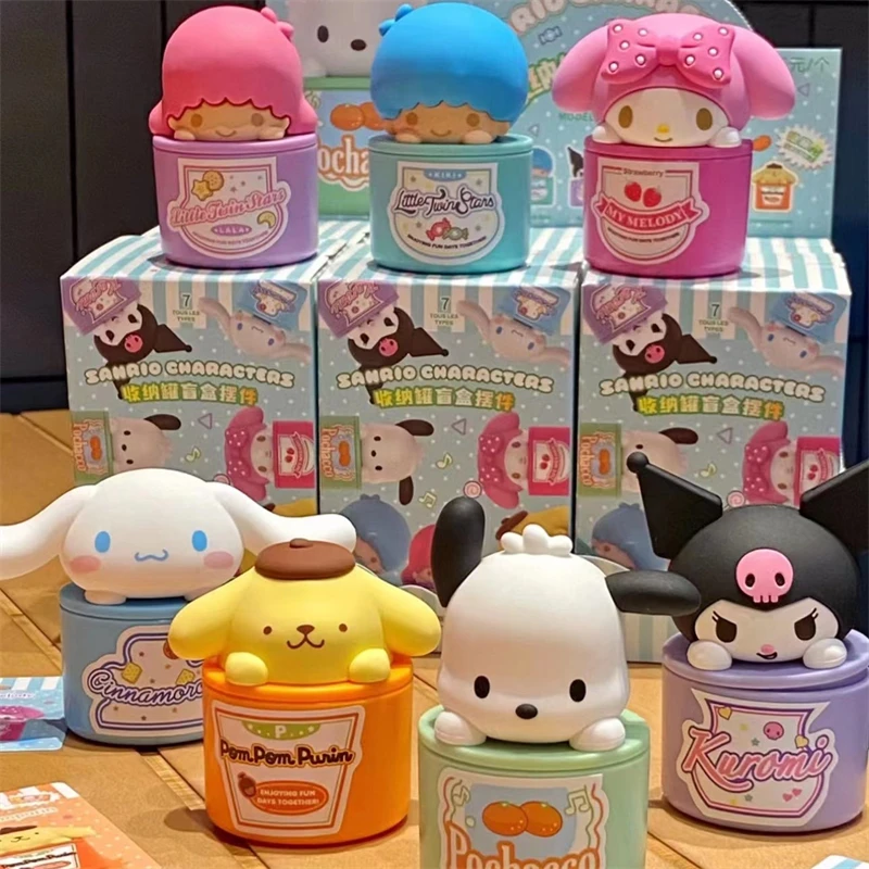 

Miniso Storage Jar Kuromi Cinnamoroll Pochacco MyMelody PomPomPurin Sanrio Action Figure Dolls Toys Storage Tank Gifts for Kids