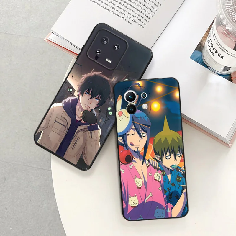 Matte Phone Cases For Redmi 12 12c 13c Note12 Note13 Pro Ao no Exorcist Anime Xiaomi 13 Lite 12x 12t 12s 4G 5G Soft Black Cover