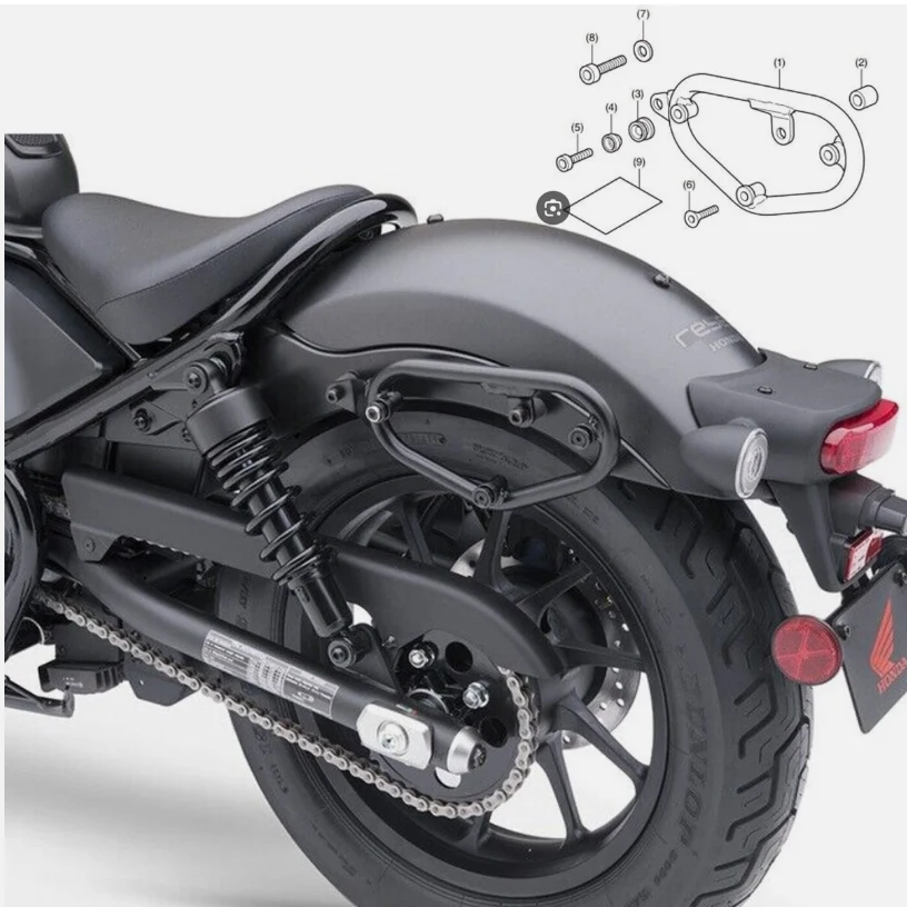 HCMT металлическая седельная сумка, боковая стойка для Honda Rebel 300 500 CMX 2017-2024 (art.: 3920d3e42e35f) - 3920d3e42e35f