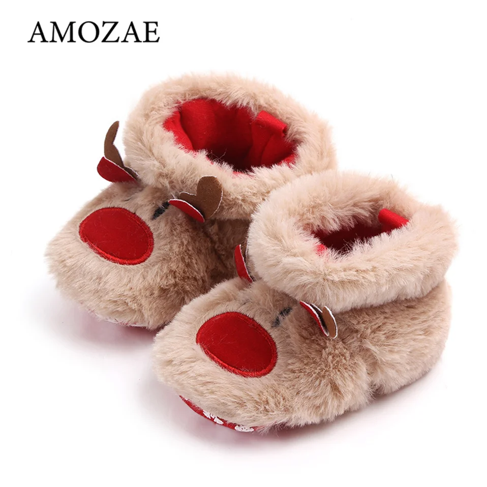 2023 зимняя Рождественская обувь с оленем для маленьких девочек и мальчиков