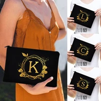 makeup organizer bags canvas cosmetic case pouch gifts for bridesmaid clutch travel wreath letter pattern beauty washing bag