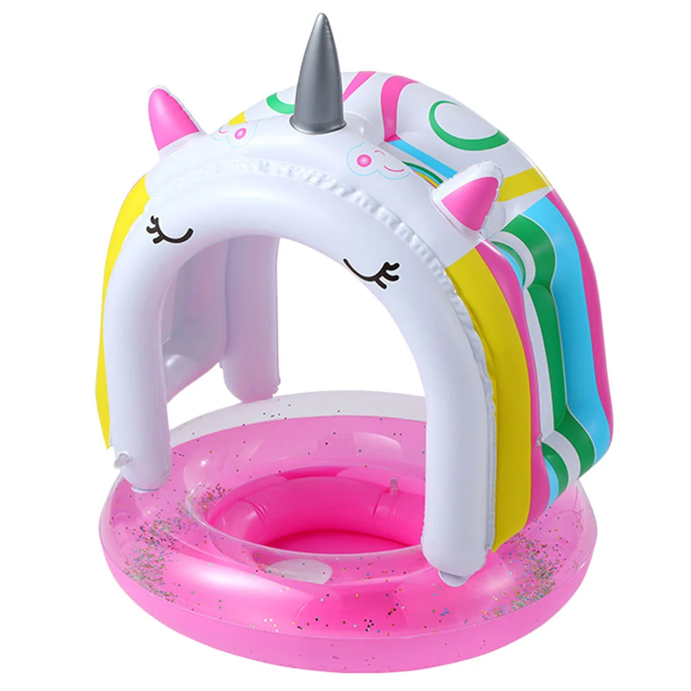 

1pc Swimming Inflatable Ring Pool Safety Protection Swimming Ring (Colorful)