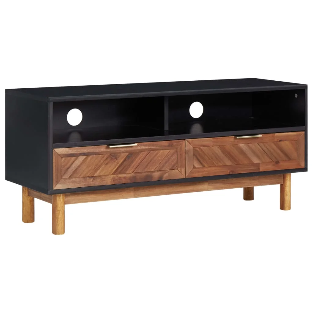 

Mid Century Modern TV Media Console Television Entertainment Stands Cabinet Table Solid Acacia Wood and MDF