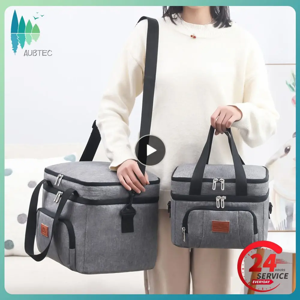 

Navy Large Capacity Insulation Bag Heat Preservation And Cold Preservation Easy To Carry Oxford Cloth Lunch Bag Outdoor Supplies