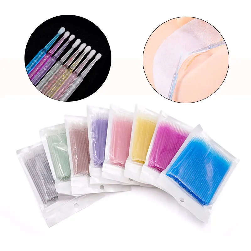 

300 PCS Disposable Makeup Eyelash Mini Individual Lashes Applicators Mascara Brush Lashes Extensions Cotton Swab Make up Tools