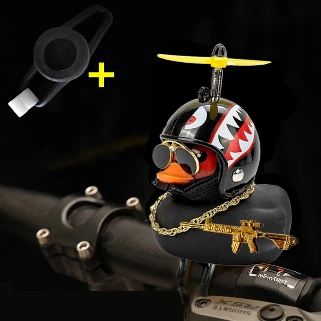 Резиновая утка, игрушечный автомобиль, украшения, желтая утка, украшения для приборной панели автомобиля, сжимаемая утка, велосипедные рога с золотым пистолетом, пропеллер, шлем