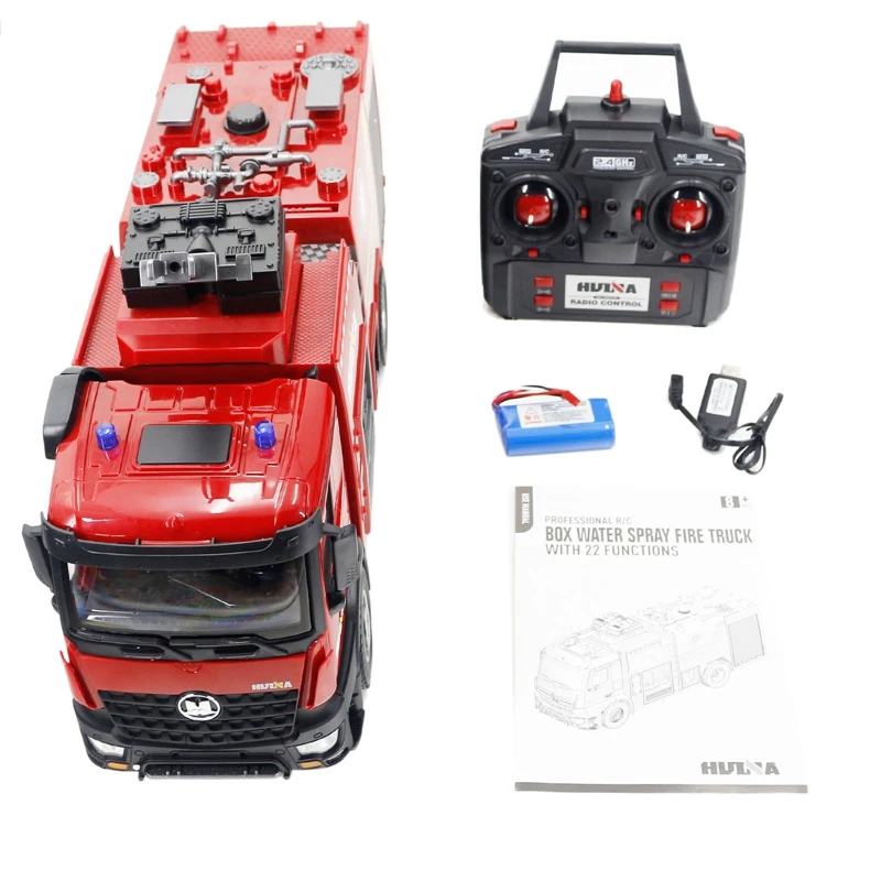 

HUINA Fire Truck With Water Spray Firefighter Toy Fire Truck With Sound And Light Birthday Gift For Kids Over 3Years Old