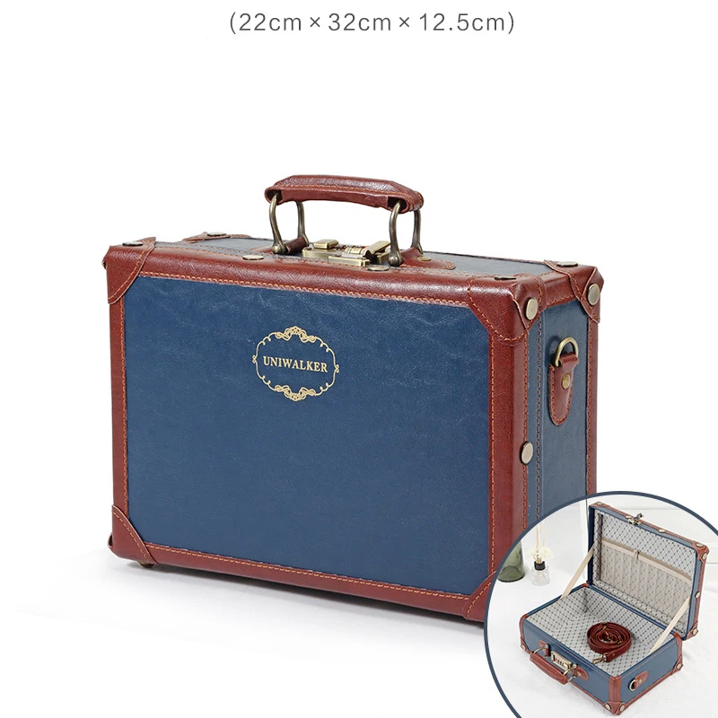 2022 Retro Rolling Luggage Spinner Vintage Leather Trolley Suitcase with Wheel Women Trolley Travel Bag Men Carry On Luggage