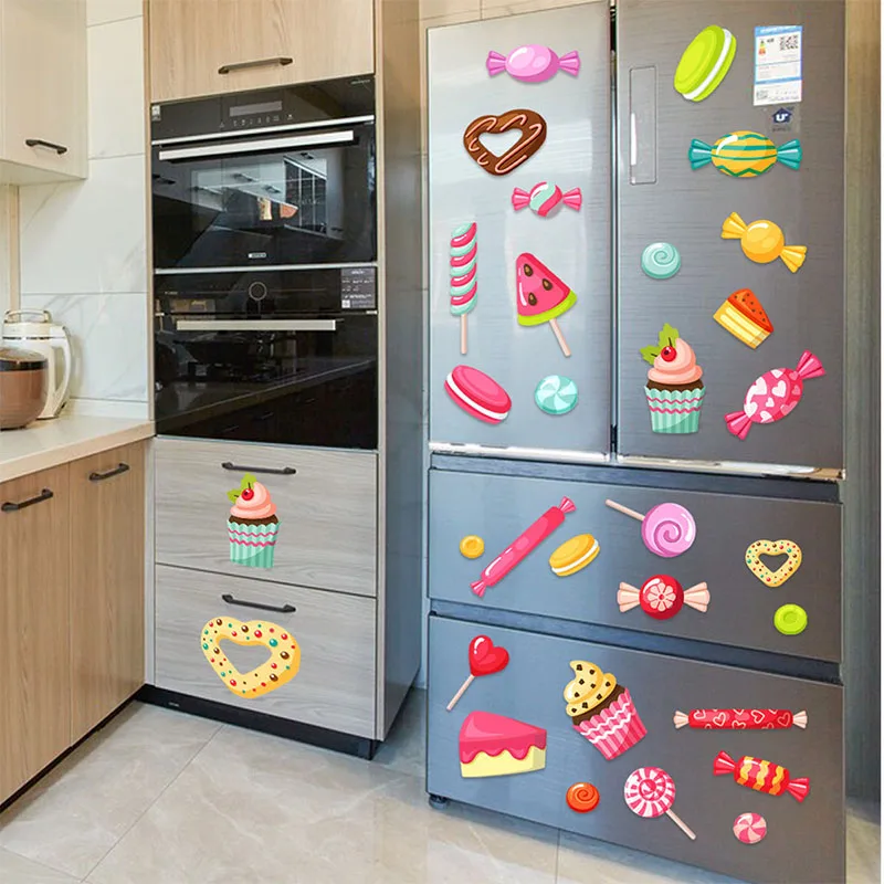 Съемная настенная наклейка из ПВХ для холодильника DIY декоративная десертная