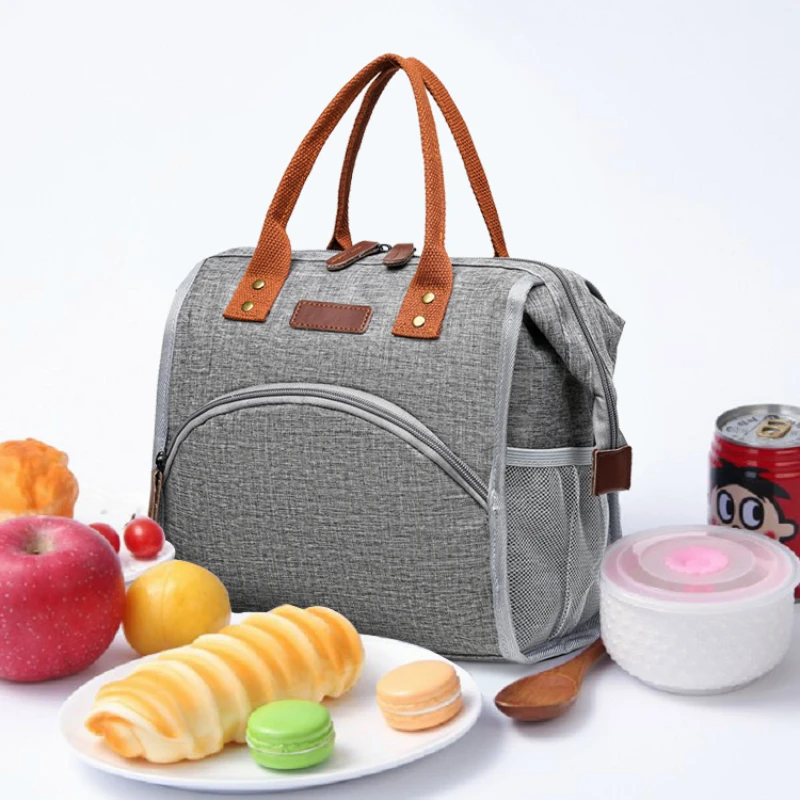 

Fashion Thermal Lunch Tote Bag Office Food Drink Cooler Handbag Portable Waterproof Outdoor Insulated Picnic Lunchbox Hand Bag