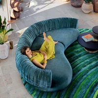 customized italian minimalist velvet fabric sofa modern minimalist designer living room special shaped combination