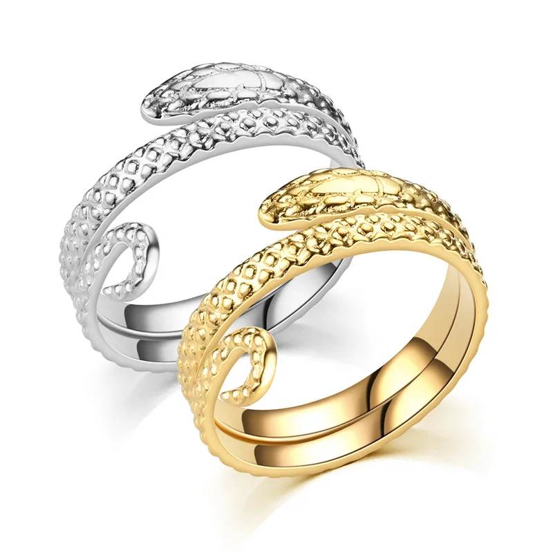 

Мужские кольца в виде змеи, креативные винтажные открытые кольца в стиле панк, хип-хоп простого дизайна с изменяемым размером, ювелирные аксессуары на годовщину