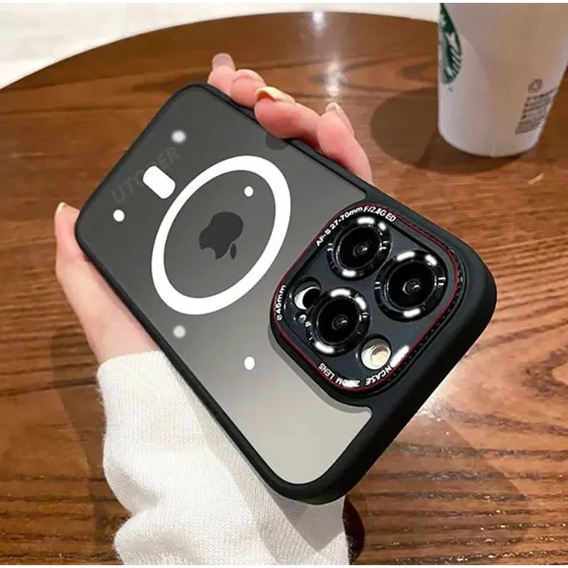 Роскошный матовый чехол для телефона Magsafe с магнитной беспроводной зарядкой 15 14