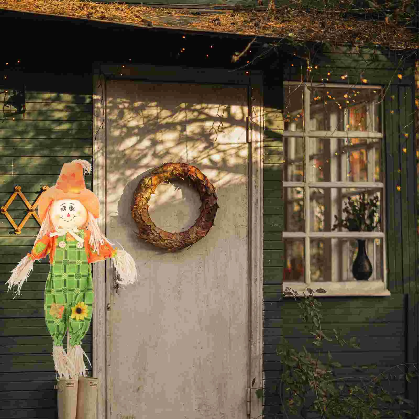 

Scarecrow Decor Scarecrows Harvest Fall Decoration Outdoor Thanksgiving Garden Standing Decorations Autumn Porch Yard Sitting