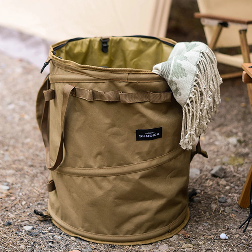 

Folding Trash Can Picnic Dirty Clothes Basket Spring Storage Drum 41x47cm Camping Trash Can Picnic Debris Dirty Clothes Basket